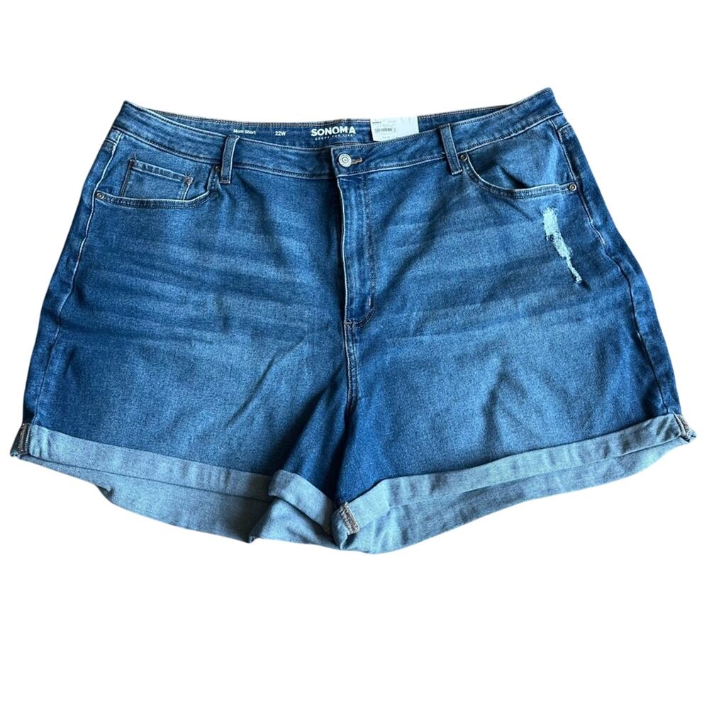 NWT! Sonoma Mom Short Medium Wash High Rise Size 22W